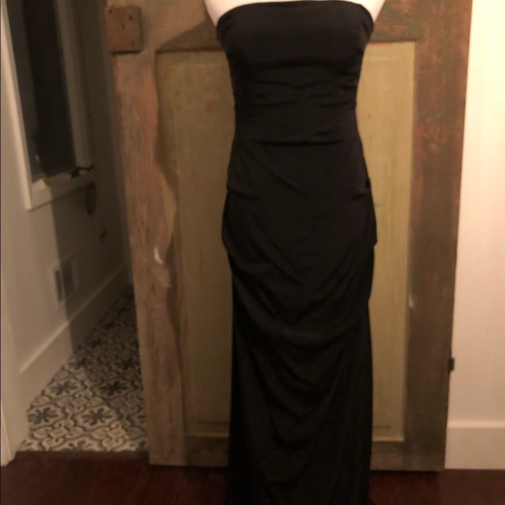 Nicole Miller full length black silk dress